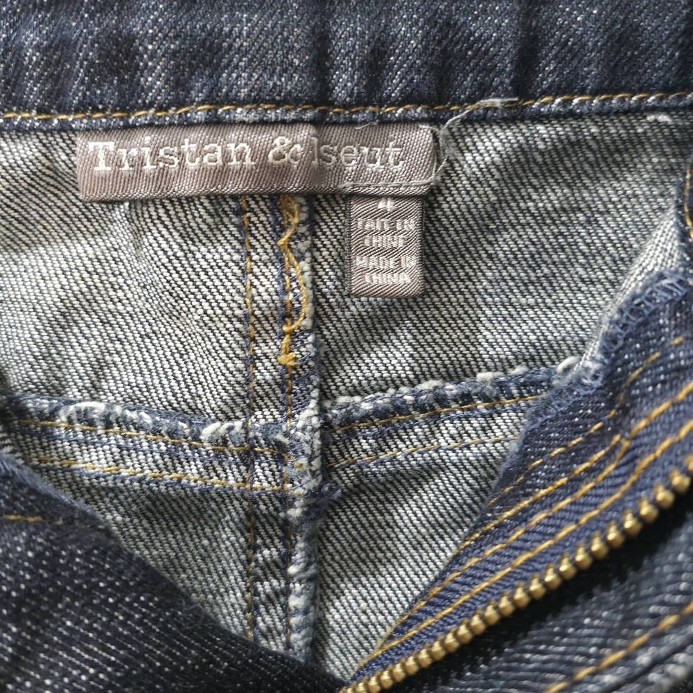Tristan & Iseut Cargo Denim Skirt Low Rise Dark Blue Y2K Skirt US4 - Picture 3 of 11